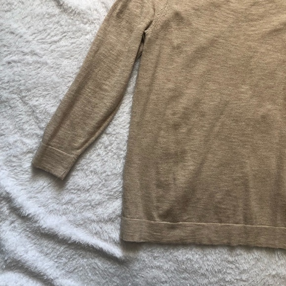 J. Crew Tan Cold Shoulder Tie Shoulder Sweater - Picture 10 of 12